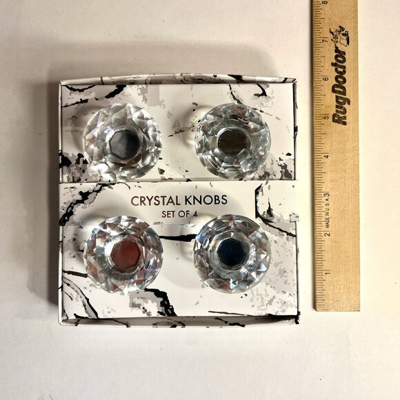 Crystal Knobs * Isaac Jacobs * Gorgeous Glass on Silver - Picture 3 of 6